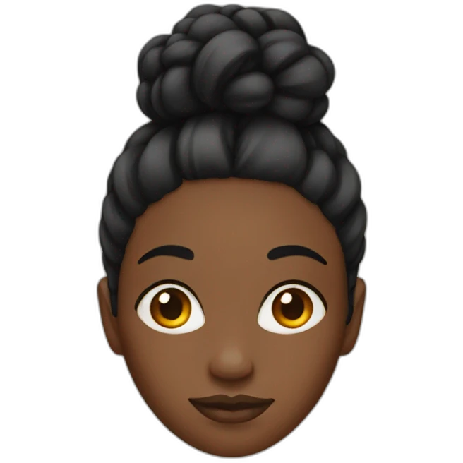 black woman with bun emoji