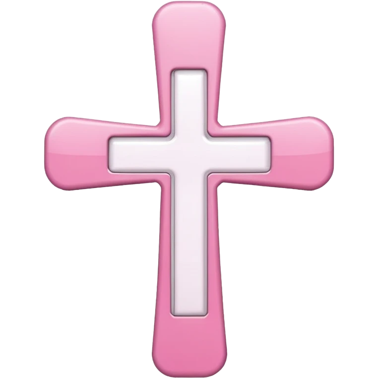 Pink and white simple cross emoji