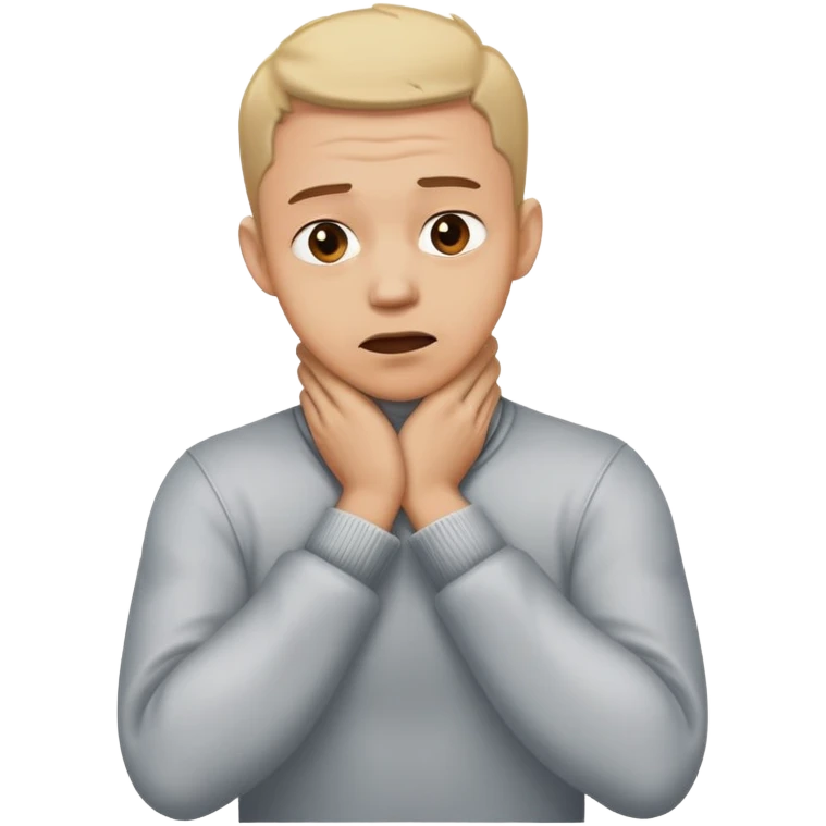 Mad guy crossing his hands while grabbing his neck emoji
