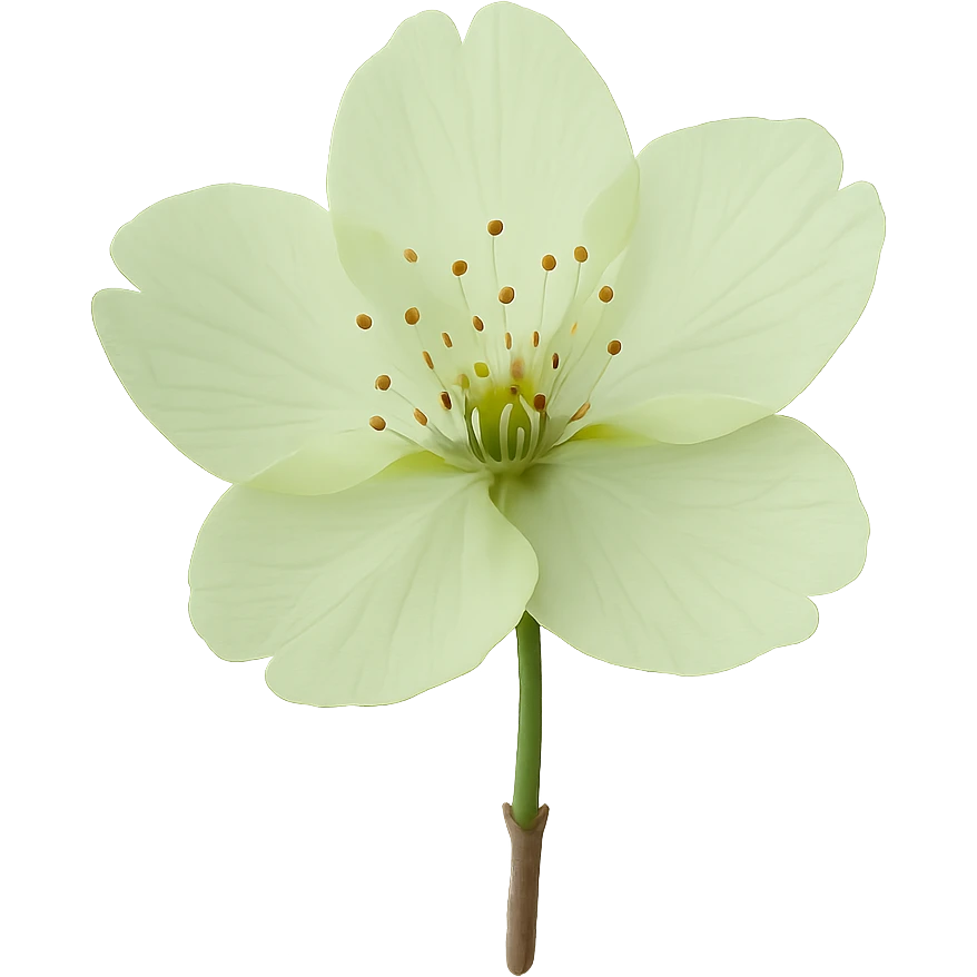 show  one green cherry blossom, remove background emoji