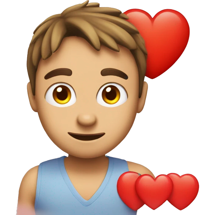 A red heart and inside the name of Dan emoji