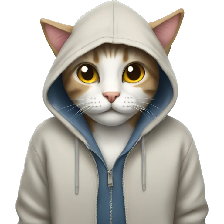 Cat wearing a hoodie emoji