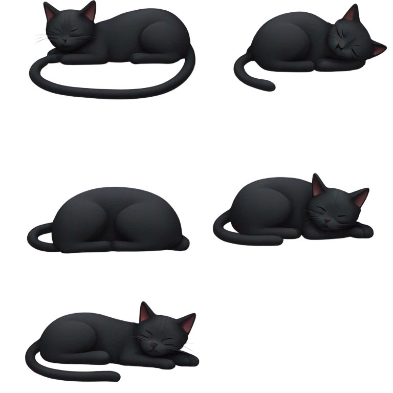 Black cat sleeping emoji