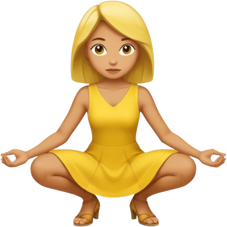 yellow woman crouching emoji
