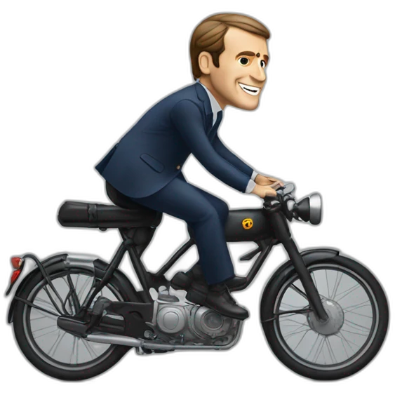 Macron on a bike emoji