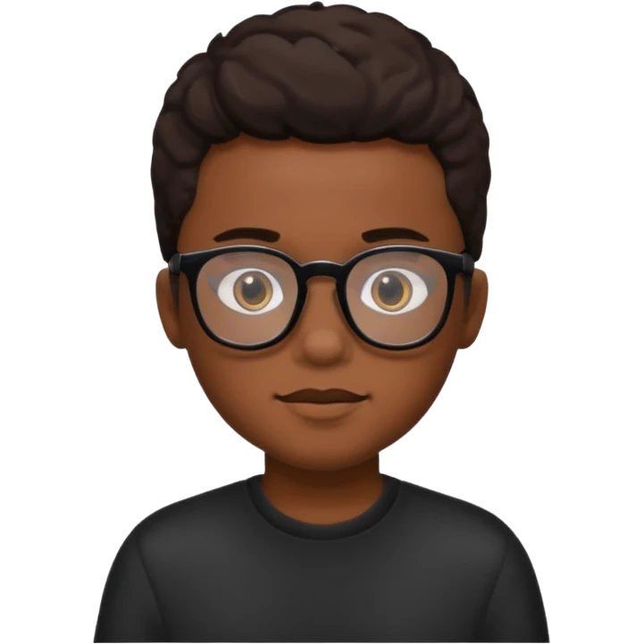 Black boy. Black glasses emoji