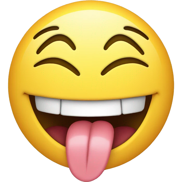Smiley face with tongue out hands to side of face emoji