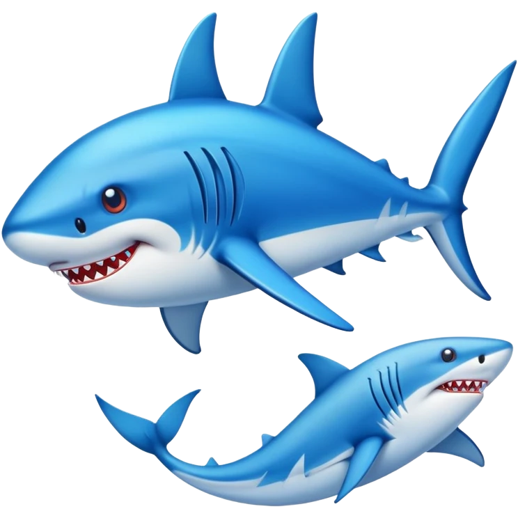 Tiburón con zapatos azules puestos emoji