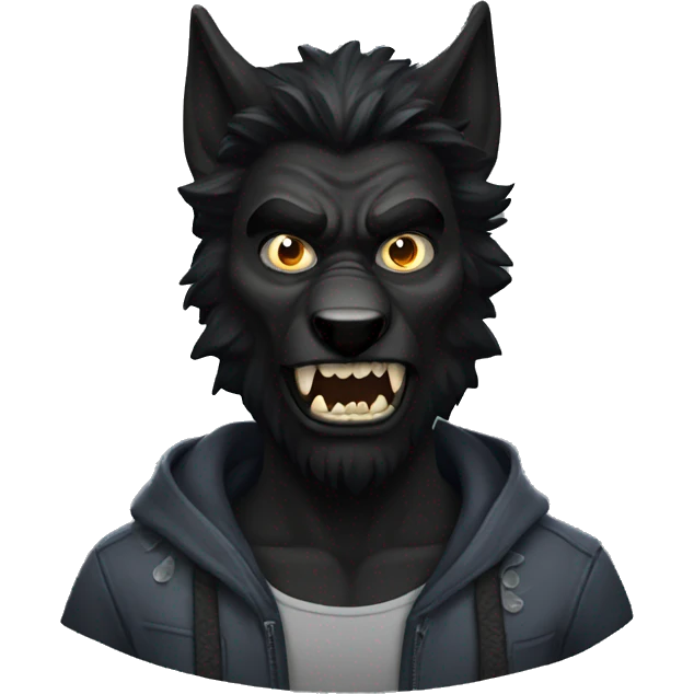 completely black  werewolf emoji