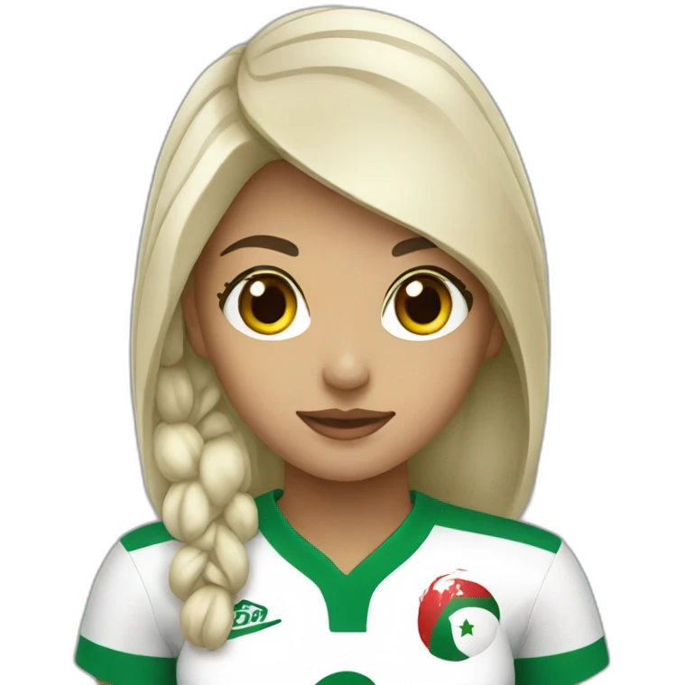 Woman with Algeria jersey emoji