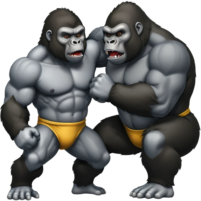 1 gorilla vs 100 men emoji