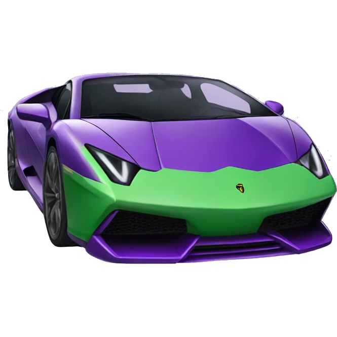 purple pepe the frog in a lamborghini svj emoji