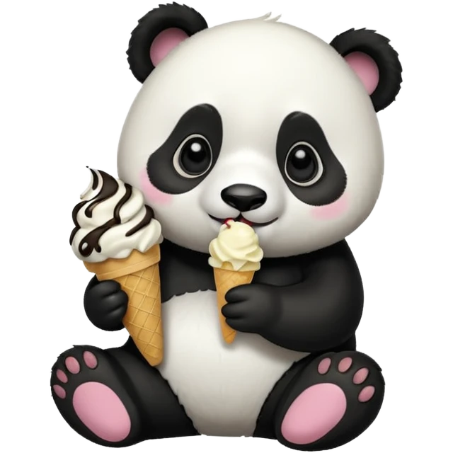 Panda eating ice cream emoji