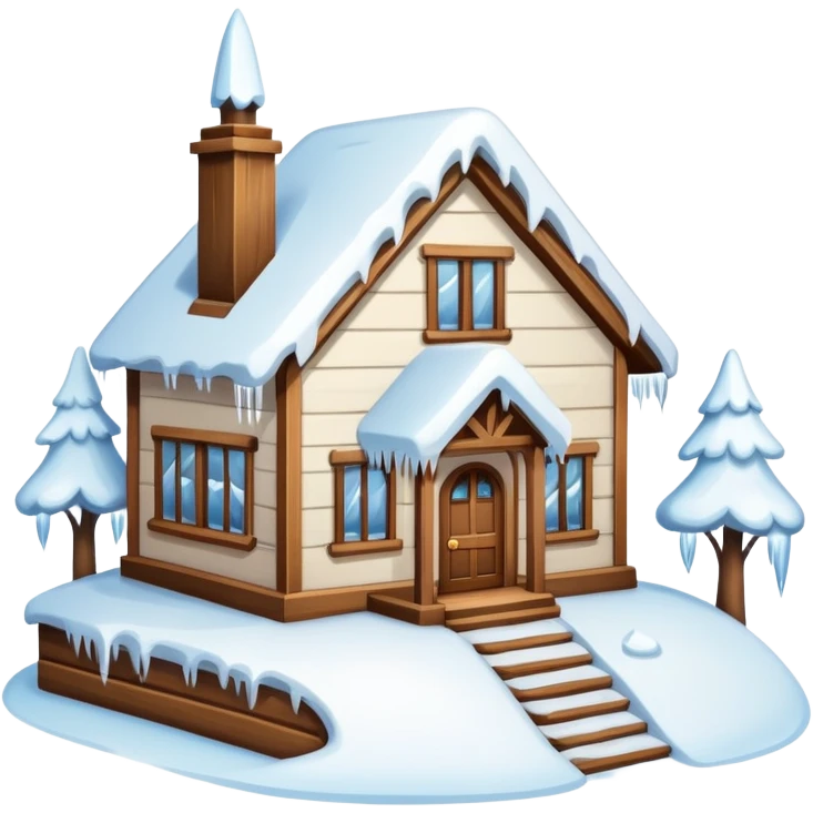 house in snow emoji