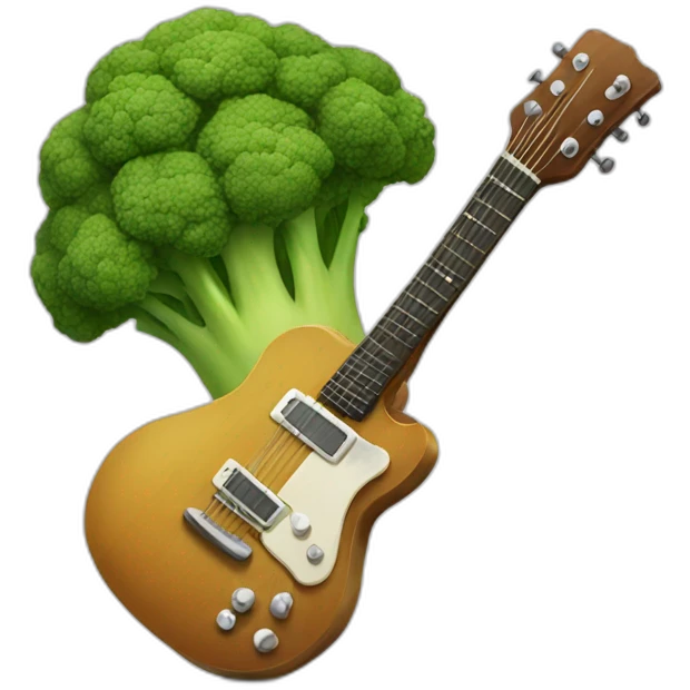 broccoli playing a guitar emoji