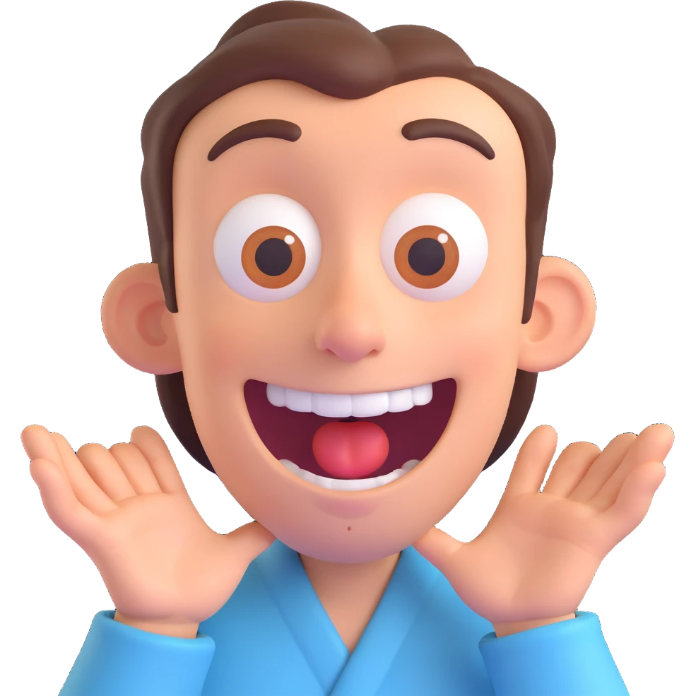 discord role icon for a psychiatric clinic in 3D style, main color #6fe8f3, cartoonish patient with goofy expression, playful friendly emoji