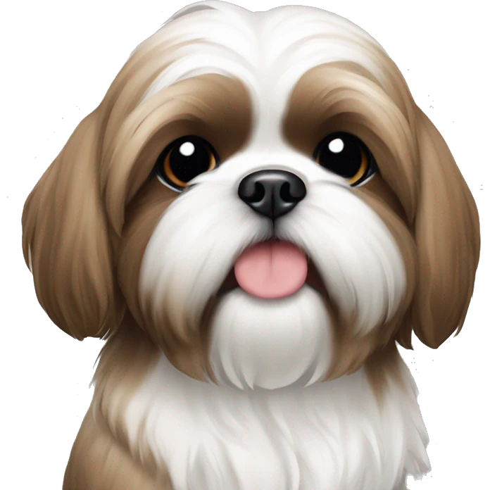 shih tzu puppy brown and white emoji