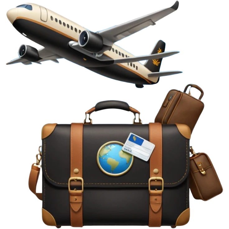 glob ,pass port, , travel bag , plane emoji