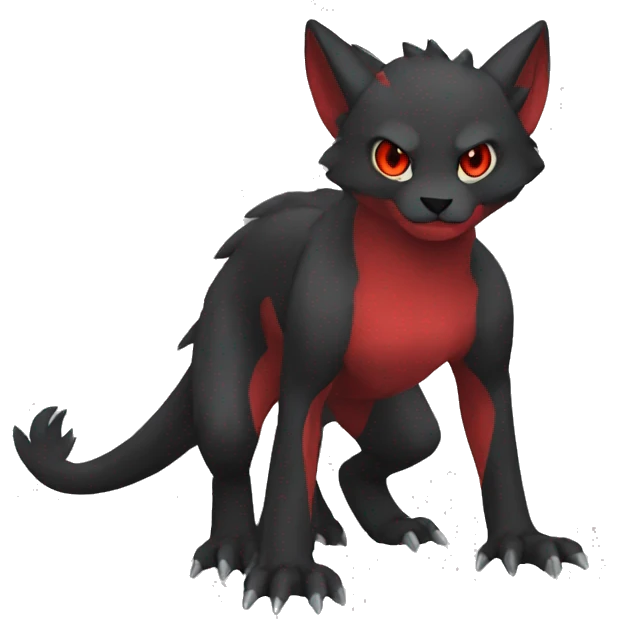 cool black red animal hybrid Fakemon full body emoji