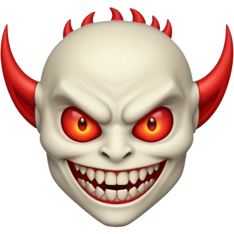 Demon with jagged sharp smile with glowing red eyes demon time emoji