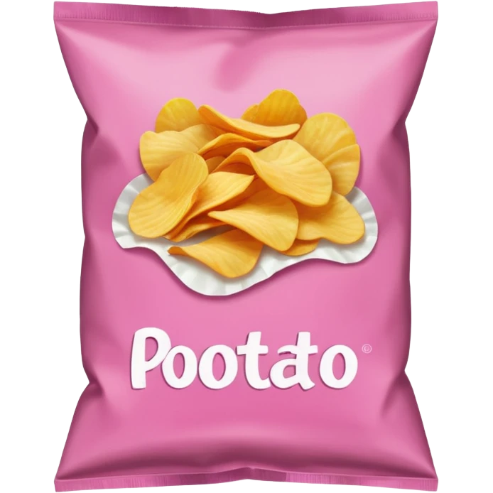 Pink bag of potato chips emoji