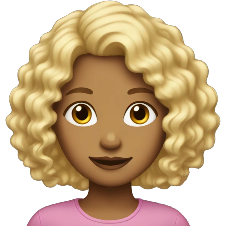 A girl with curly hair and blonde emoji