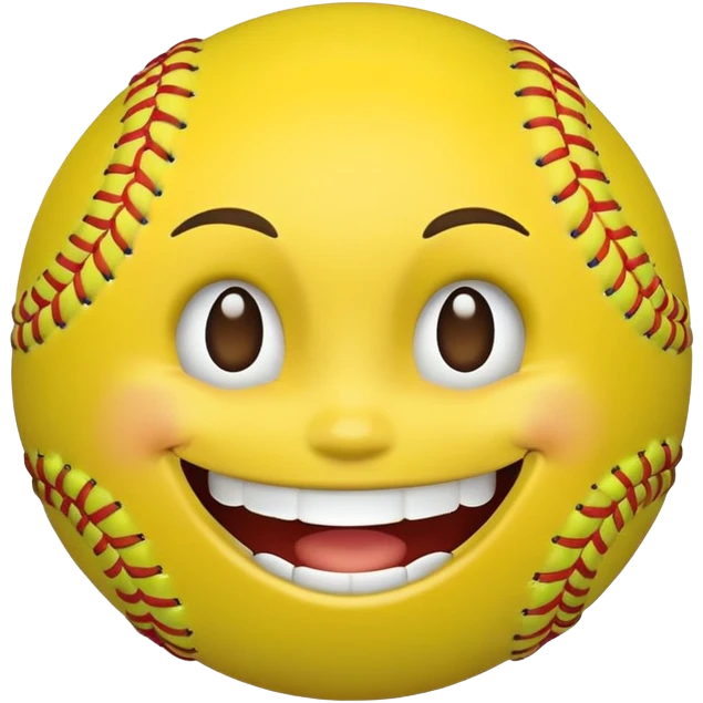 Softball but with a face  emoji