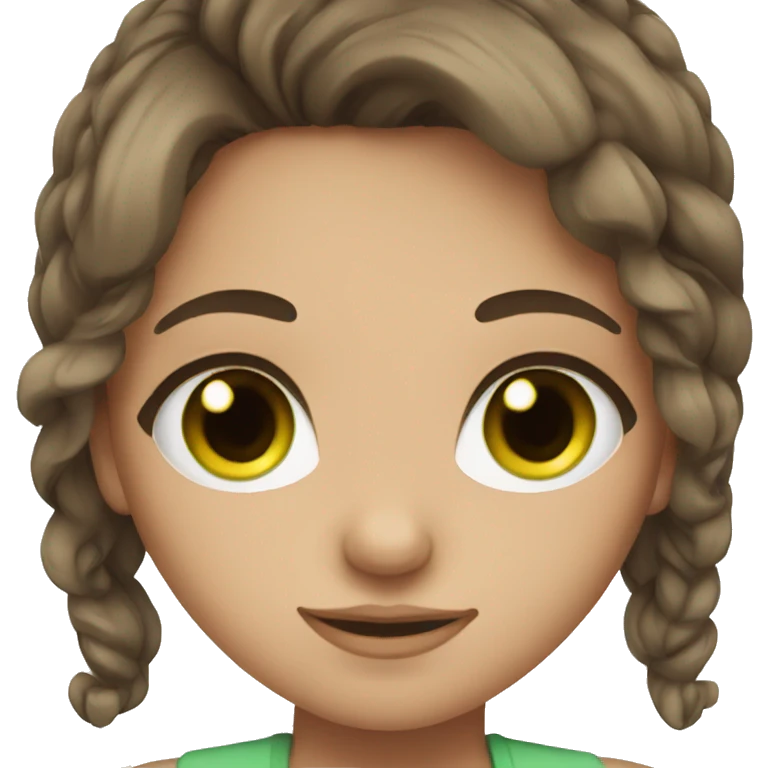 pretty girl with brown hair and green eyes emoji