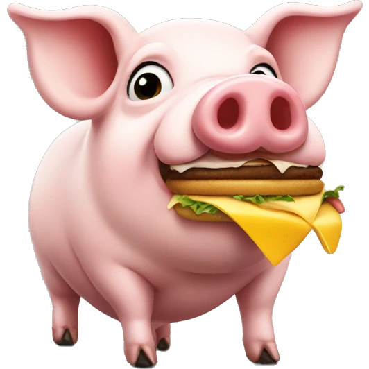 Pig eating McDonald’s  emoji