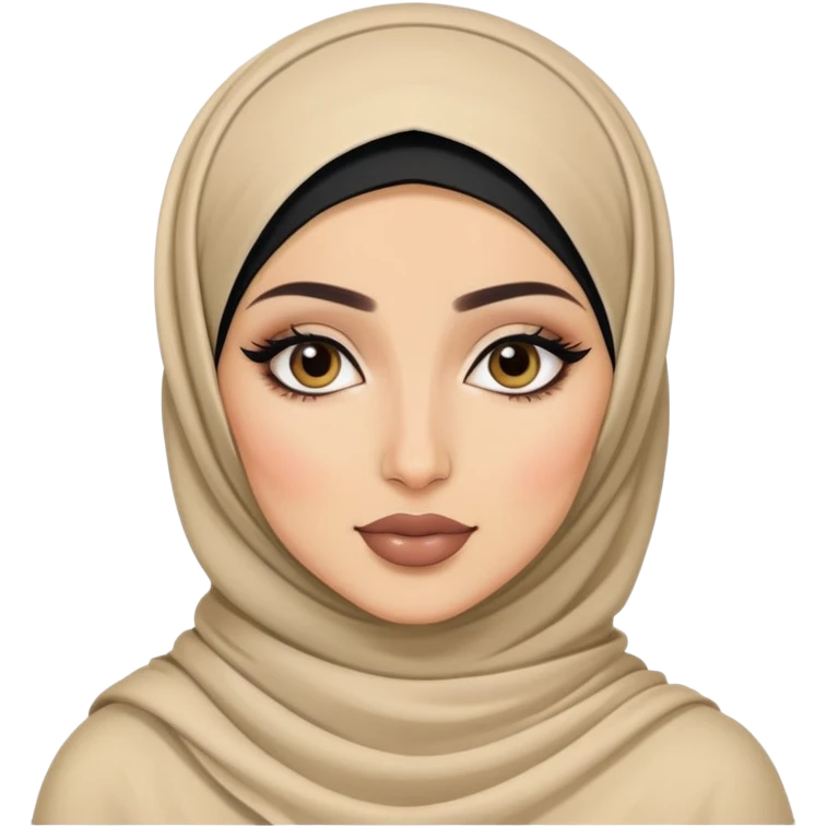 pretty hijabi baddie with makeup emoji