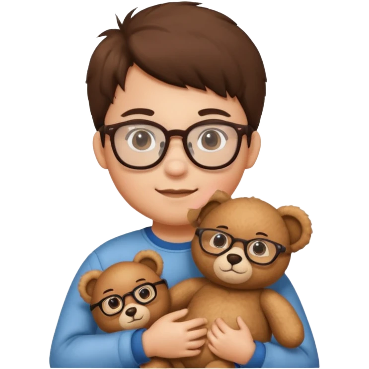 kid wearing glass with teddy bear  emoji