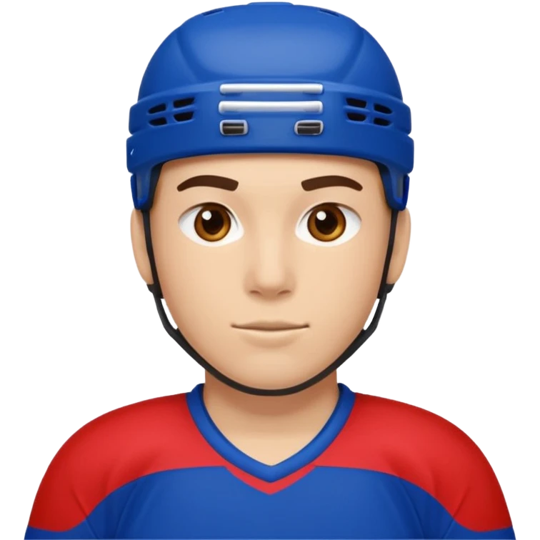 Hockey player in red and blue emoji