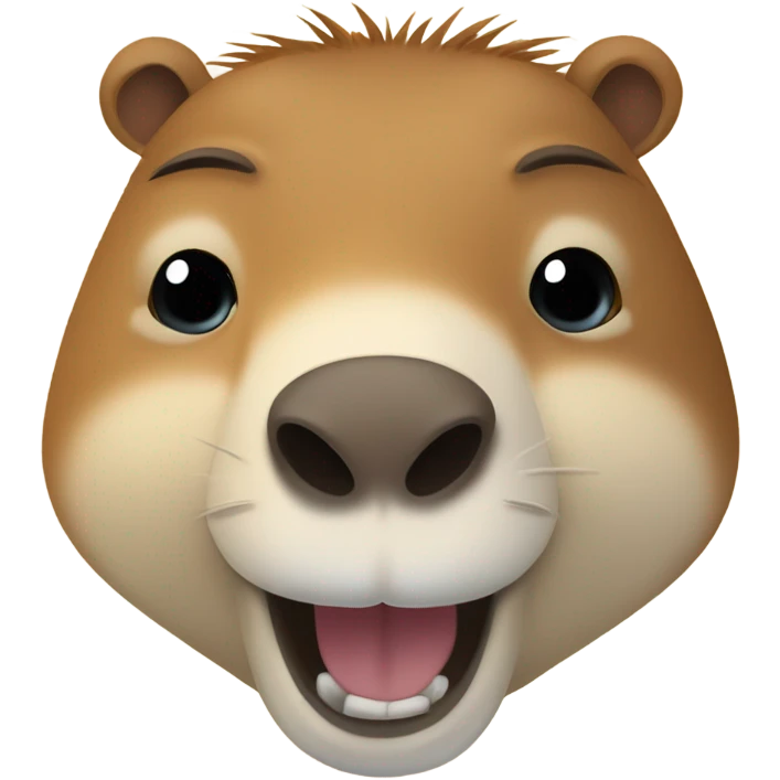 set of emoji with kapibara in diferent moods: happy, serious, sad emoji