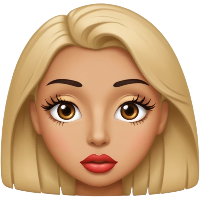 Person with big eyelashes and big lips emoji