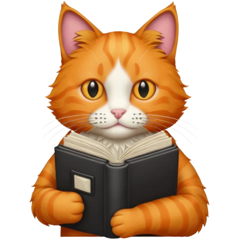 orange cat holding a nate mac album emoji