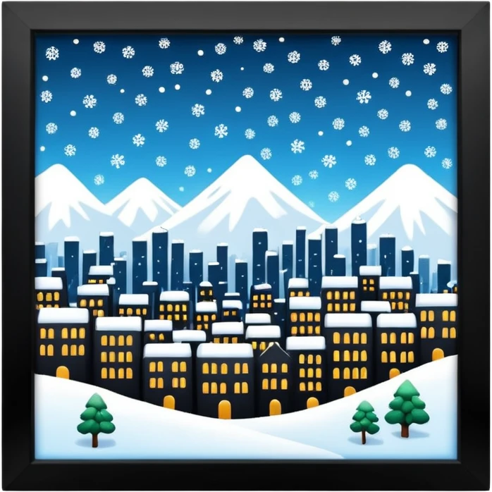 city with falling snow emoji