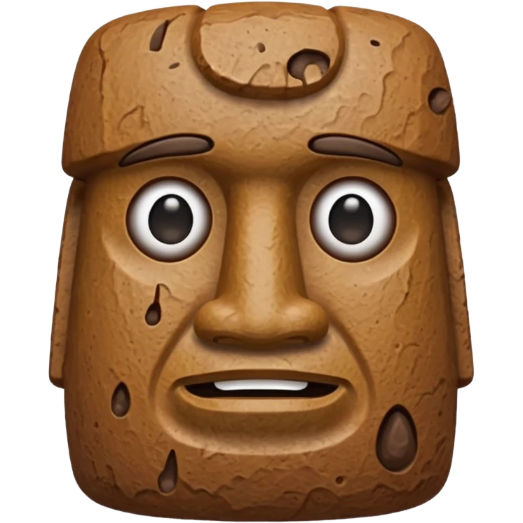 Poop with moai face emoji