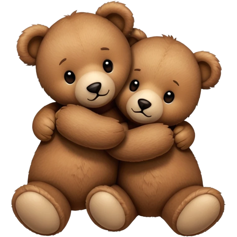 two teddy bears hugging emoji