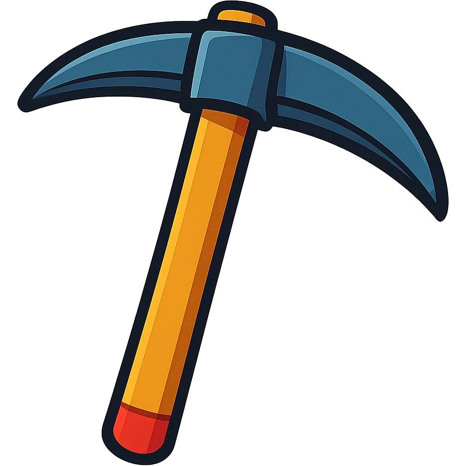 a pickaxe, cartoon style emoji