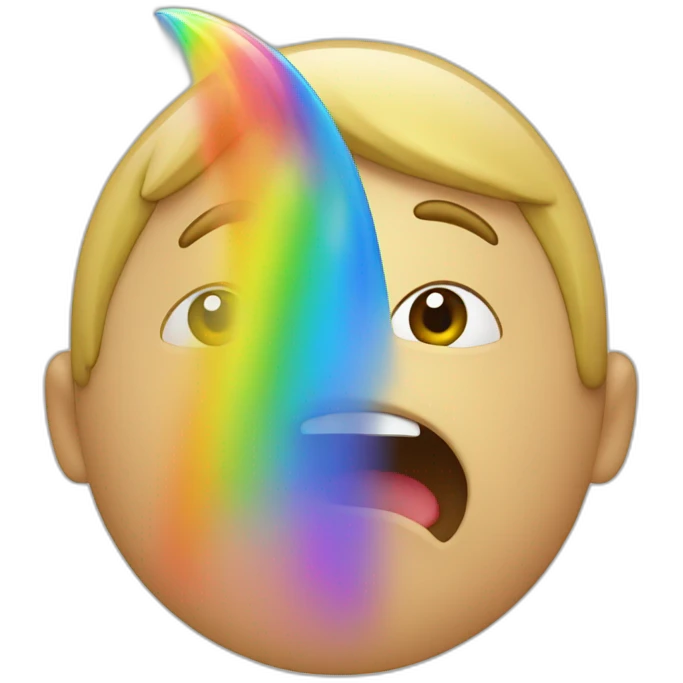 person spitting rainbow emoji