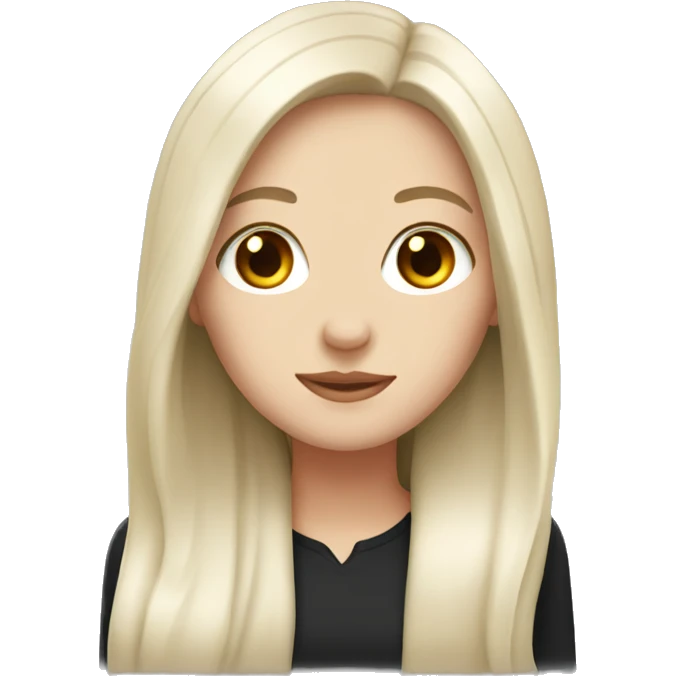 white girl with long black hair emoji
