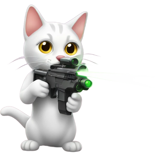 shooting cat with lasers emoji