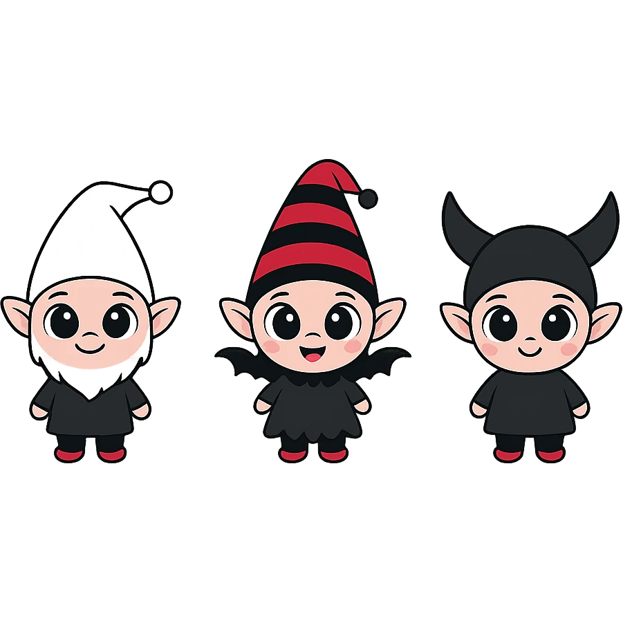 Remove the background and any text from this goth banner, keep it cute, expressive, minimal, in the style of imagen-4-fast-KaUtLiSA10F, with a transparent background. emoji