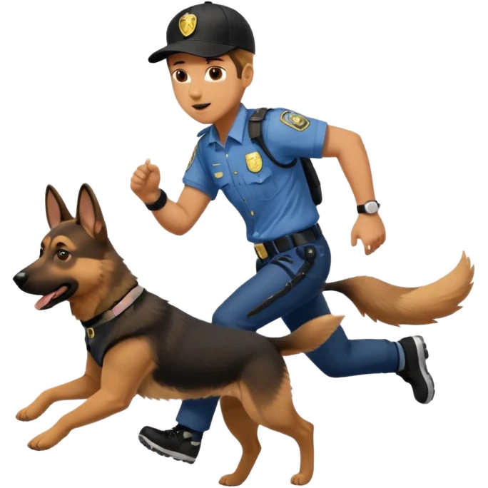 Man running from cops he has a dog emoji