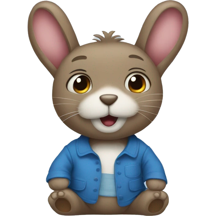 A blue rabbit as teddy bear emoji