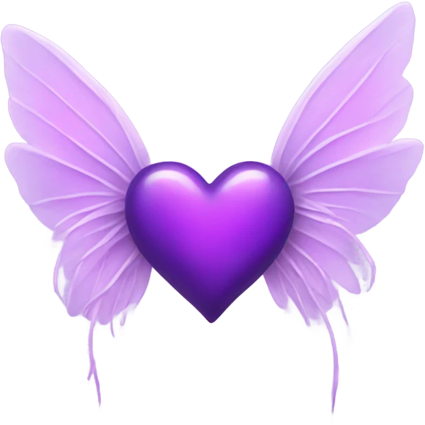 Purple Heart with fairy wings emoji