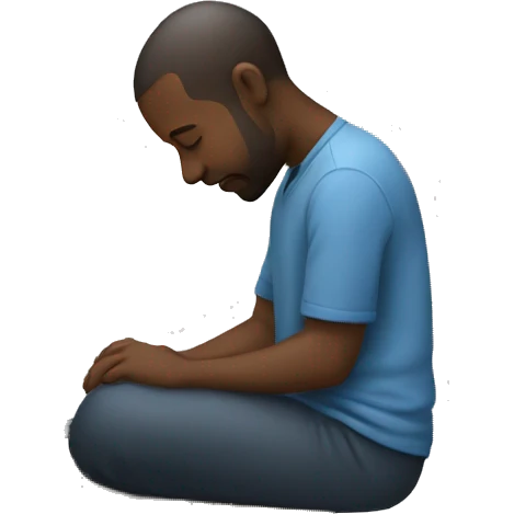 Man with laptop praying emoji
