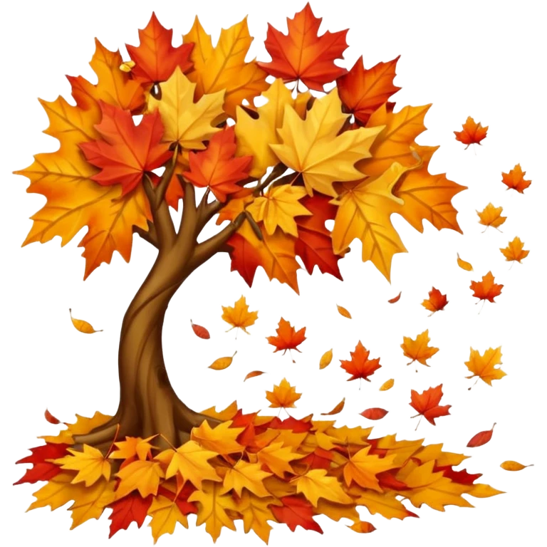 leaves falling from a tree emoji
