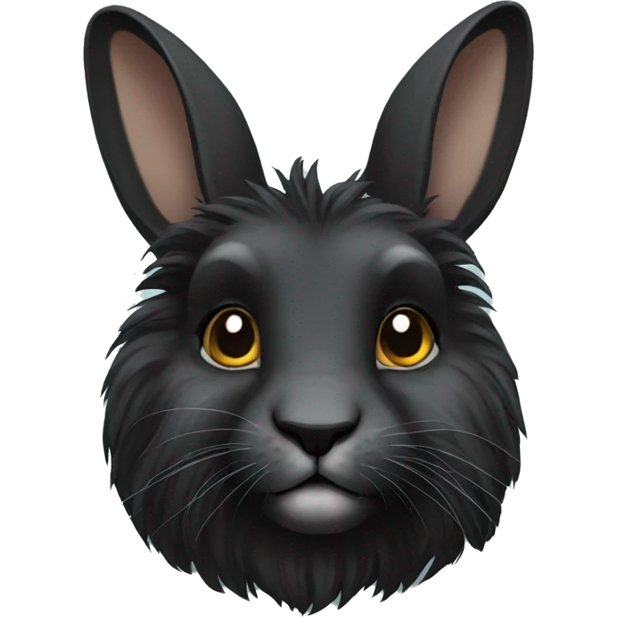 Black lionhead rabbit emoji