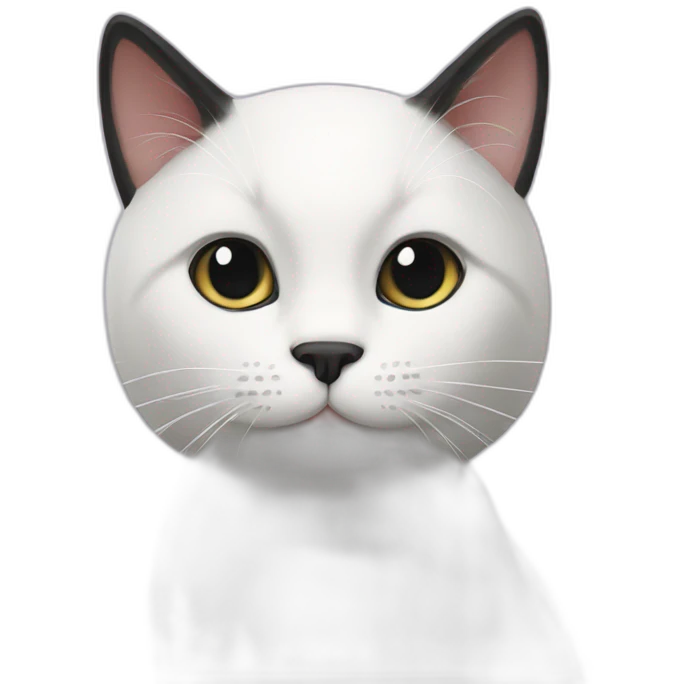 white and black cat emoji